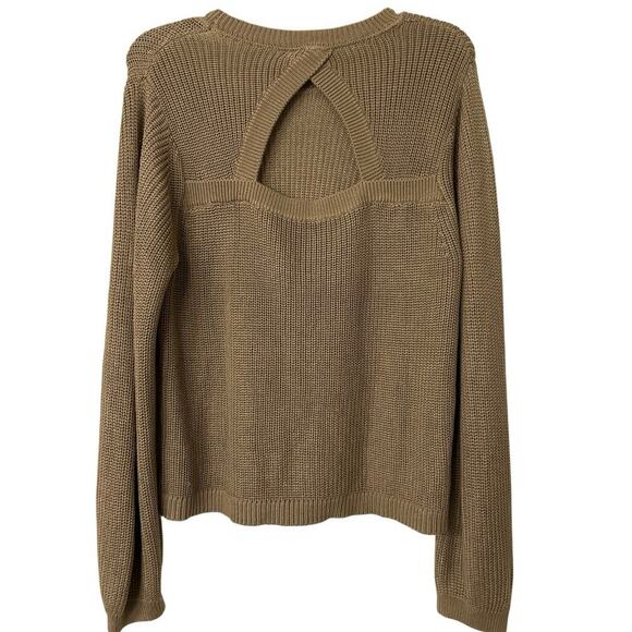 Gentle Fawn Maxine Back Cut Out Crewneck Knit Sweater Heather Taupe New XL - Picture 4 of 15